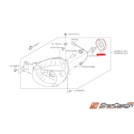 Couvercle de phare avant SUBARU WRX 2001-2002