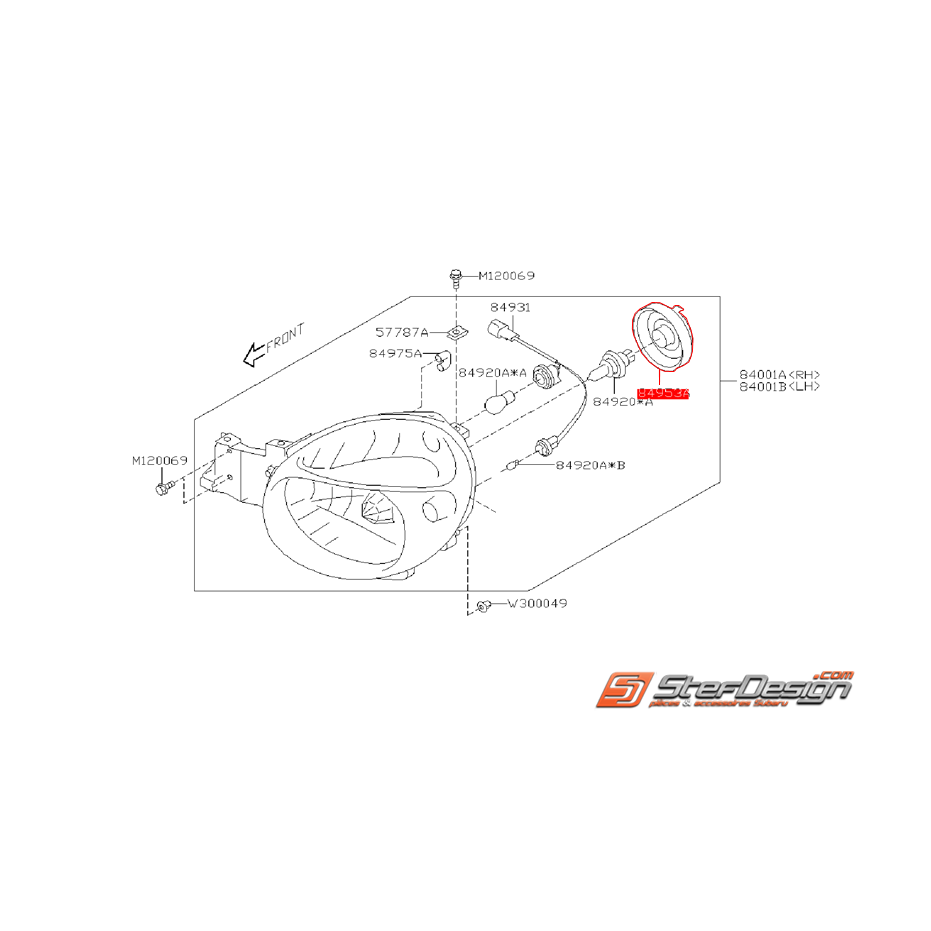 Couvercle de phare avant SUBARU WRX 2001-2002