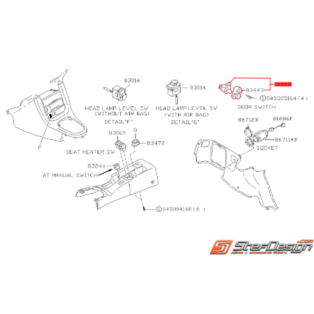 Contacteur de porte origine SUBARU GT 93-00