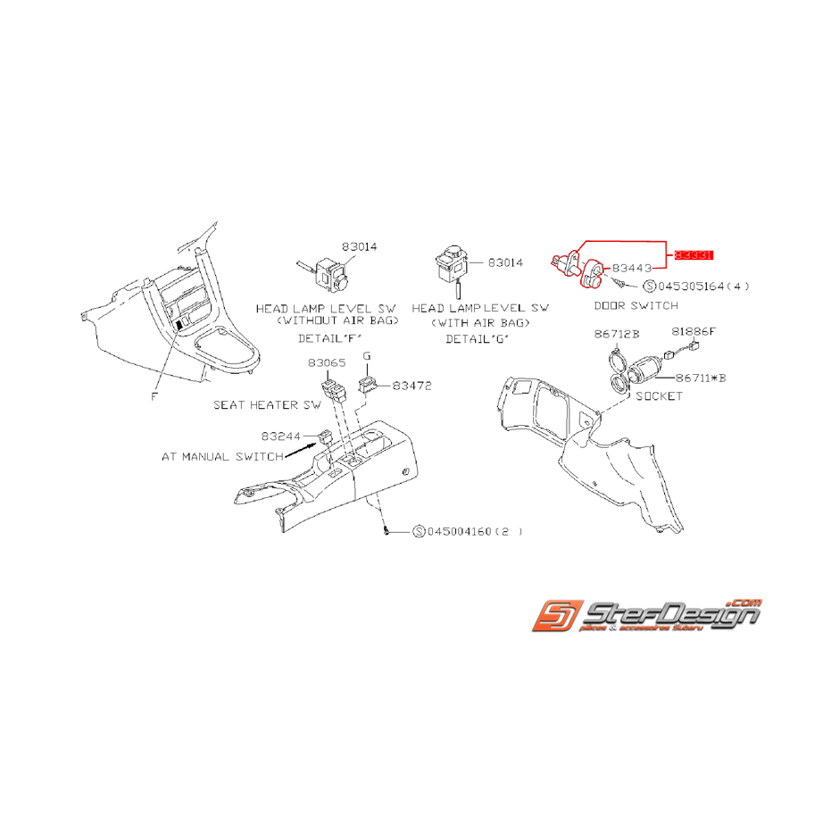 Contacteur de porte origine SUBARU GT 93-00