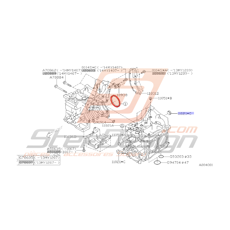 Joint spy de vilebrequin subaru 2.0l diesel