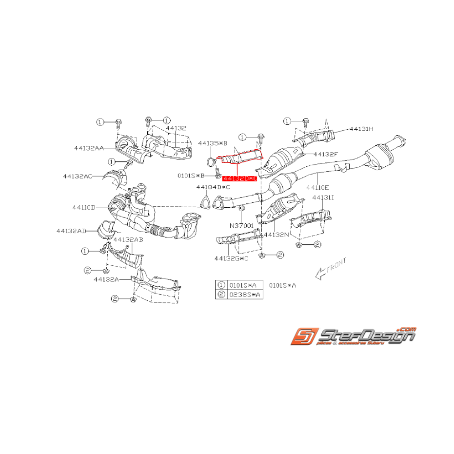 Tôle de protection supérieur d'échappement SUBARU 2.0R 2006