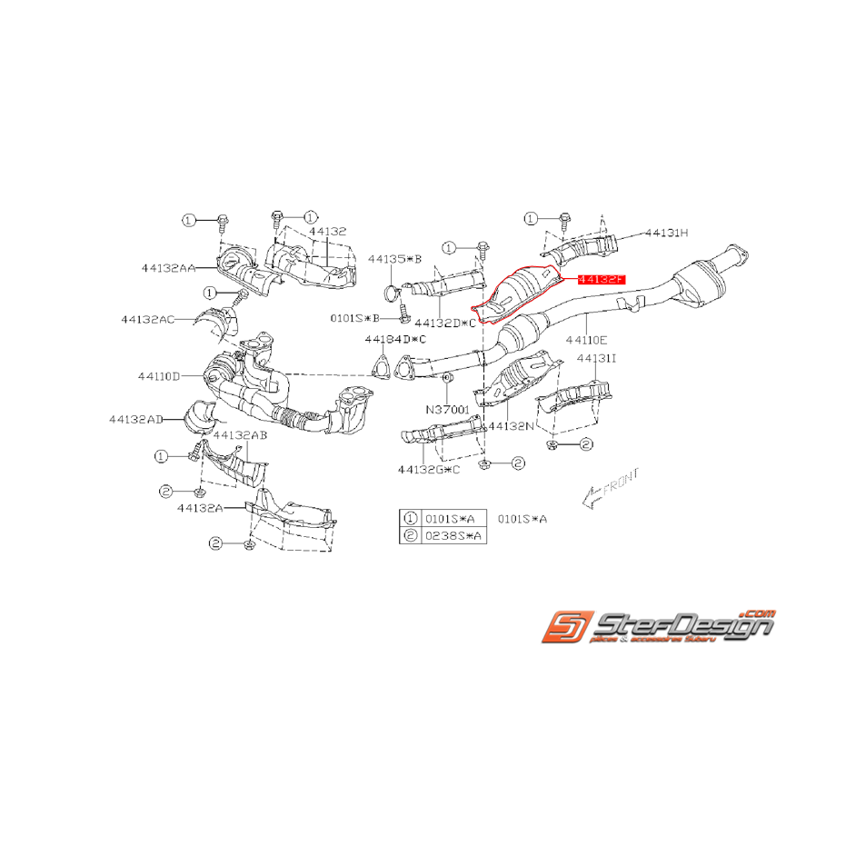 Tôle pare-chaleur supérieur d'échappement SUBARU 2.0R 2006