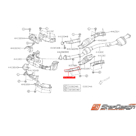 Tôle de protection inférieur d'échappement SUBARU 2.0R 2006