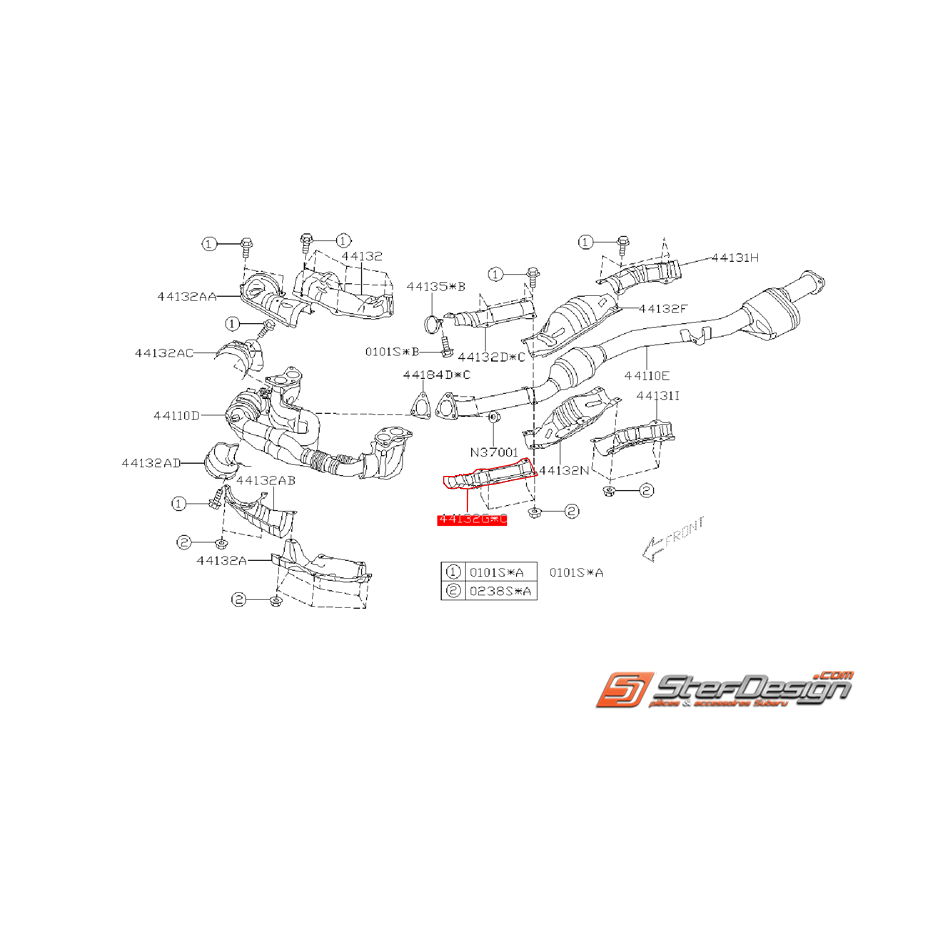 Tôle de protection inférieur d'échappement SUBARU 2.0R 2006