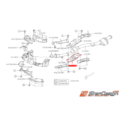 Tôle de protection inférieur d'échappement SUBARU 2.0R 2006