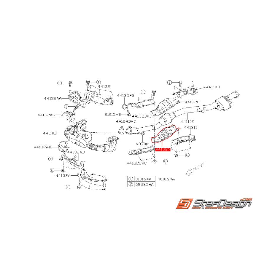 Tôle de protection inférieur d'échappement SUBARU 2.0R 2006