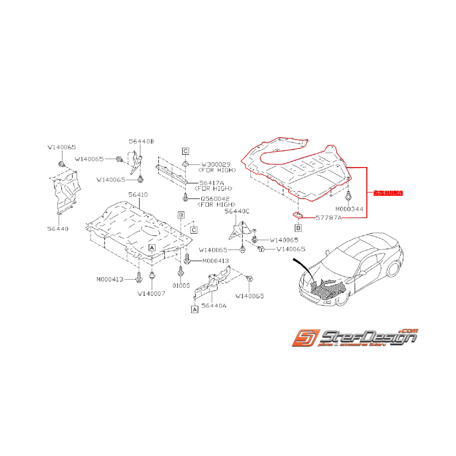 Carter sous moteur partie arrière SUBARU BRZ / TOYOTA GT 86
