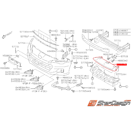 Protection intérieur sous pare choc SUBARU BRZ / TOYOTA GT 86