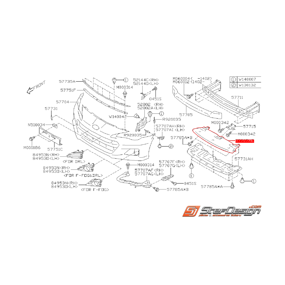 Protection intérieur sous pare choc SUBARU BRZ / TOYOTA GT 86