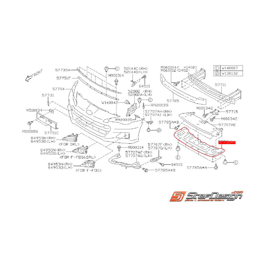 Carter de protection sous pare choc SUBARU BRZ / TOYOTA GT 86