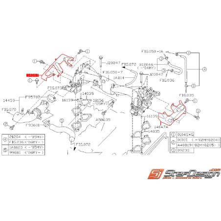 Tôle de protection d'injecteur origine SUBARU WRX/STI 01-05