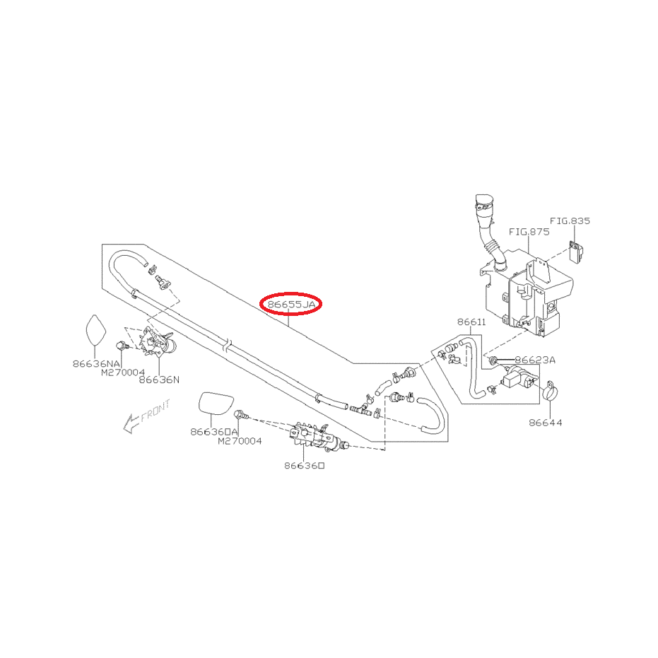 Ensemble durites lave phare subaru WRX/STI 06-07