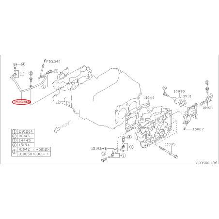 Durite d'huile avcs/turbo SUBARU STI 01-05