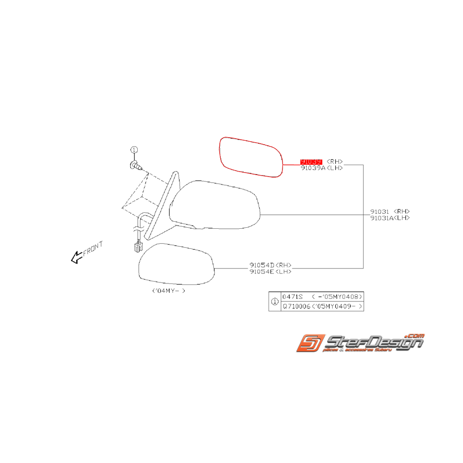 Vitre de rétroviseur dégivrante SUBARU FORESTER 2002 ATMO