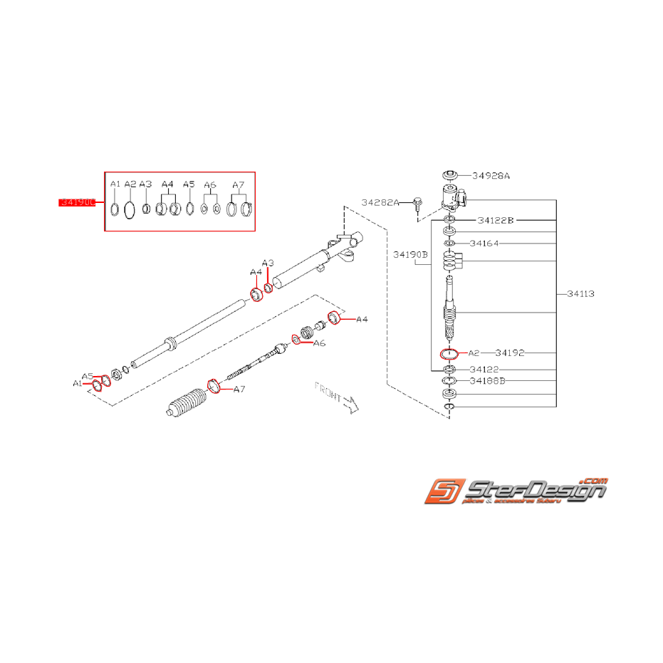 Kit réparation de crémaillère direction WRX/STI 08-11