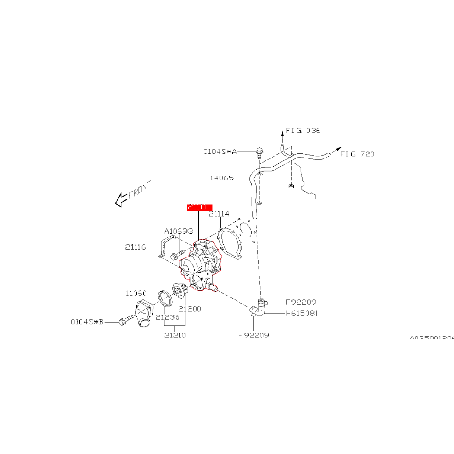 Pompe a eau origine SUBARU FORESTER 2005 Atmo