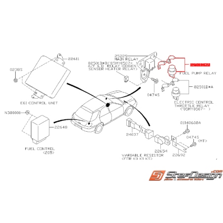 Relais de pompe a essence principal WRX/STI 01-07