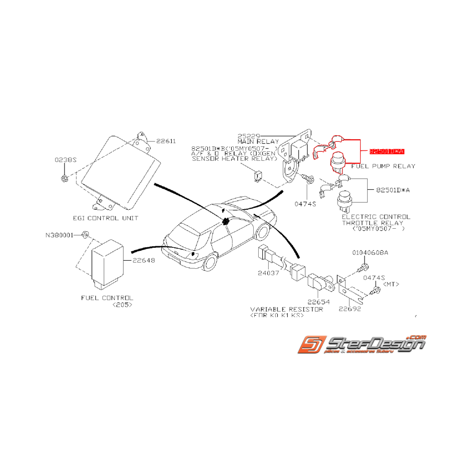 Relais de pompe a essence principal WRX/STI 01-07