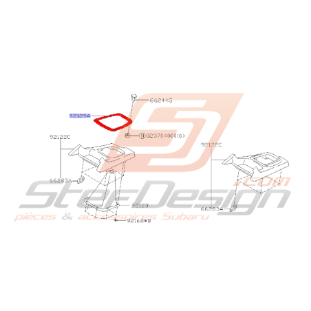 Entourage levier de vitesse boite 6 STI Prodrive