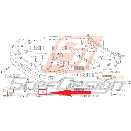 Autocollant STI de cache anti-brouillard STI 2004 RHD