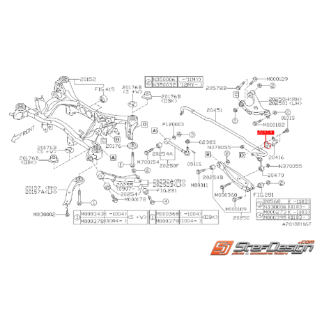 Silent bloc de barre stabilisatrice SUBARU LECAGY DIESEL 2009 