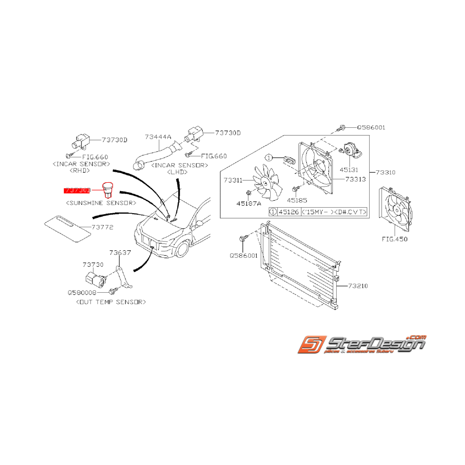 Capteur de charge solaire SUBARU FORESTER 2014 WRX/STI 2008-2019 Capteur de charge solaire SUBARU FORESTER 2014 WRX/STI 2008-2019