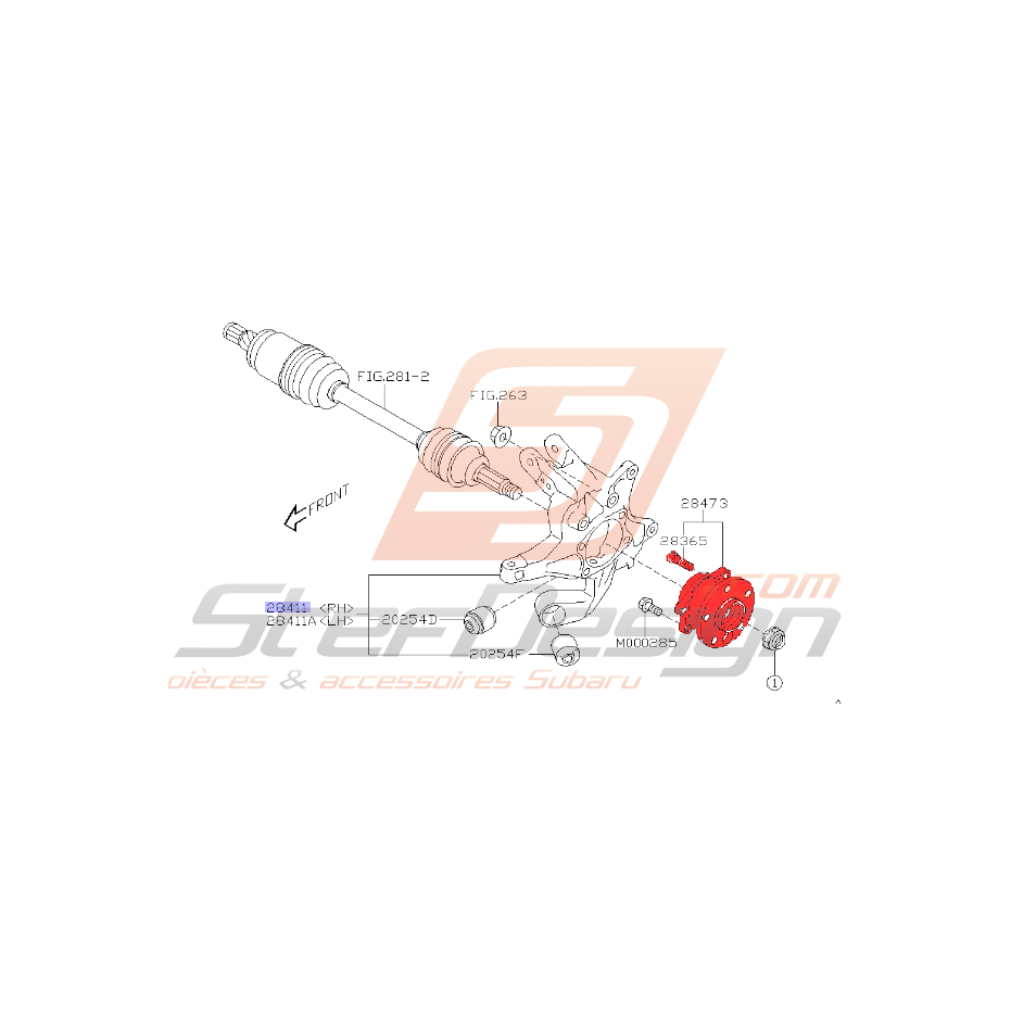 Moyeu avec roulement arrière subaru Tribeca 3.0 D