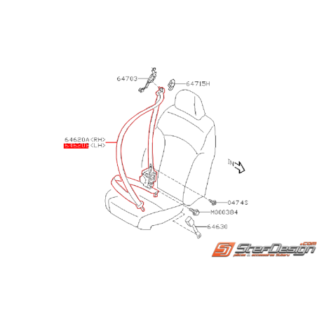 Ceinture de sécurité avant origine SUBARU XV 2015