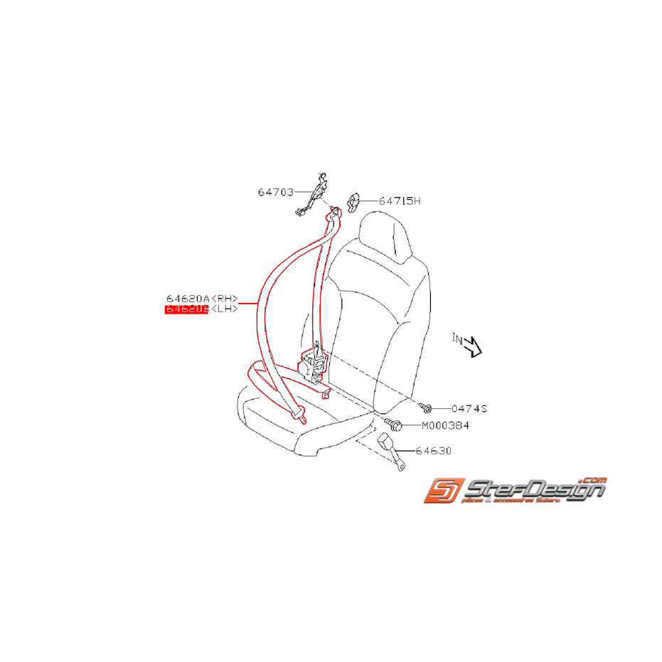 Ceinture de sécurité avant origine SUBARU XV 2015