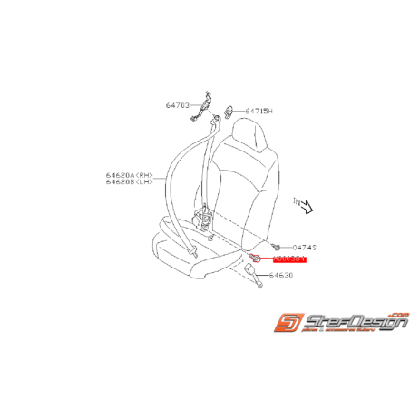 Vis de fixation de d'enrouleur de ceinture avant SUBARU XV 2015