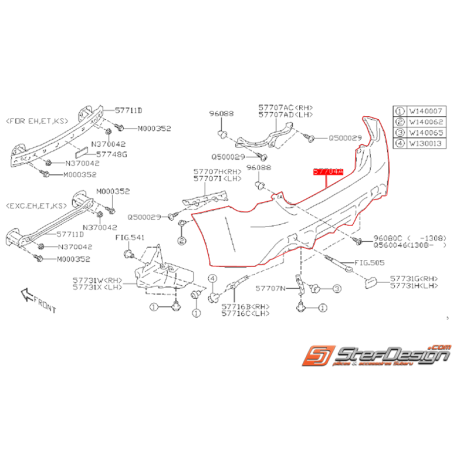 Pare choc arrière origine SUBARU BRZ 2013-2016 / TOYOTA GT 86