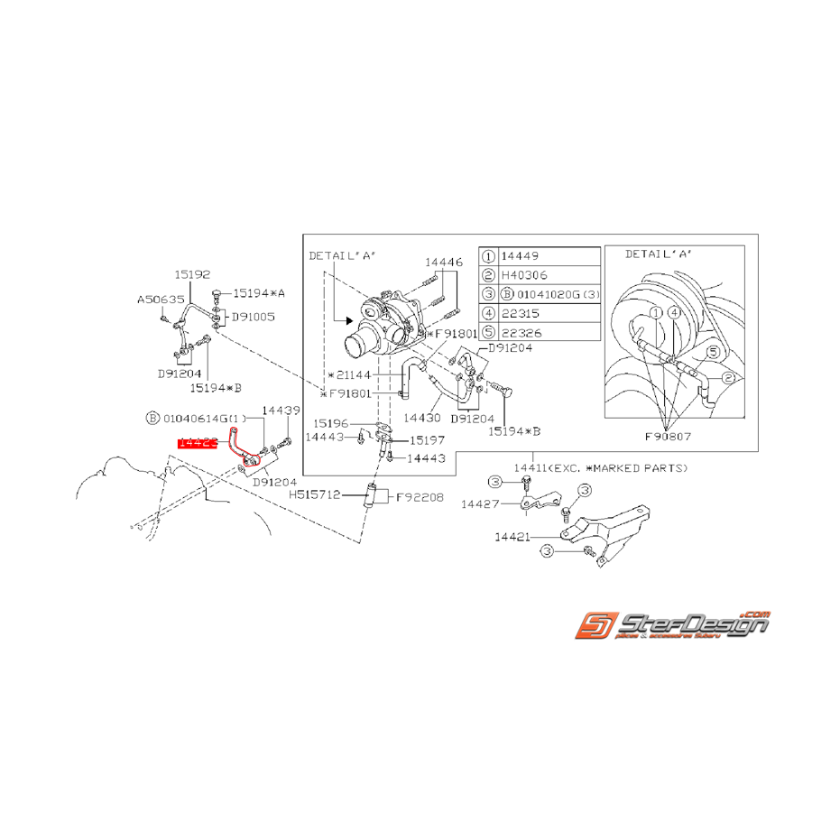 Durite refroidissement turbo origine subaru GT 94-98 Durite refroidissement turbo origine subaru GT 94-98