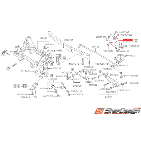 Triangle arrière origine SUBARU STI 15-19