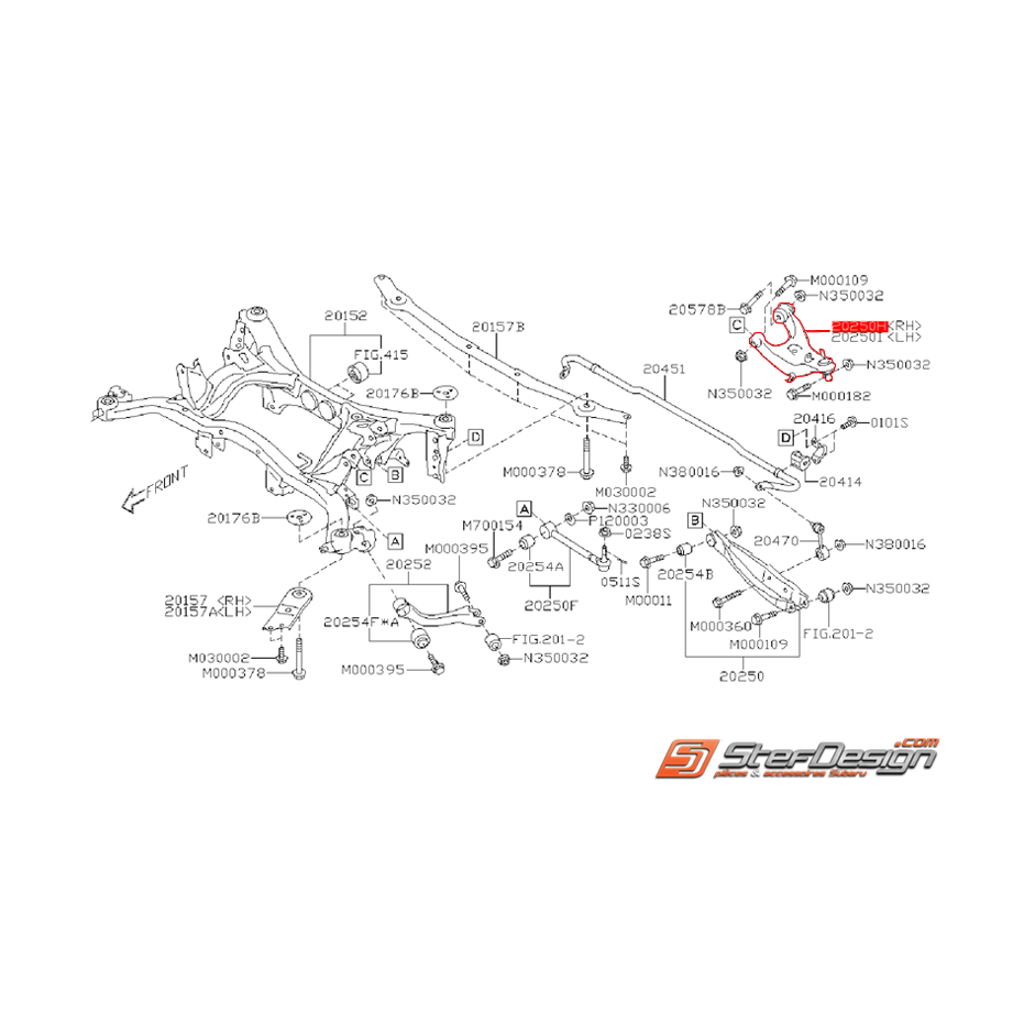 Triangle arrière origine SUBARU STI 15-19