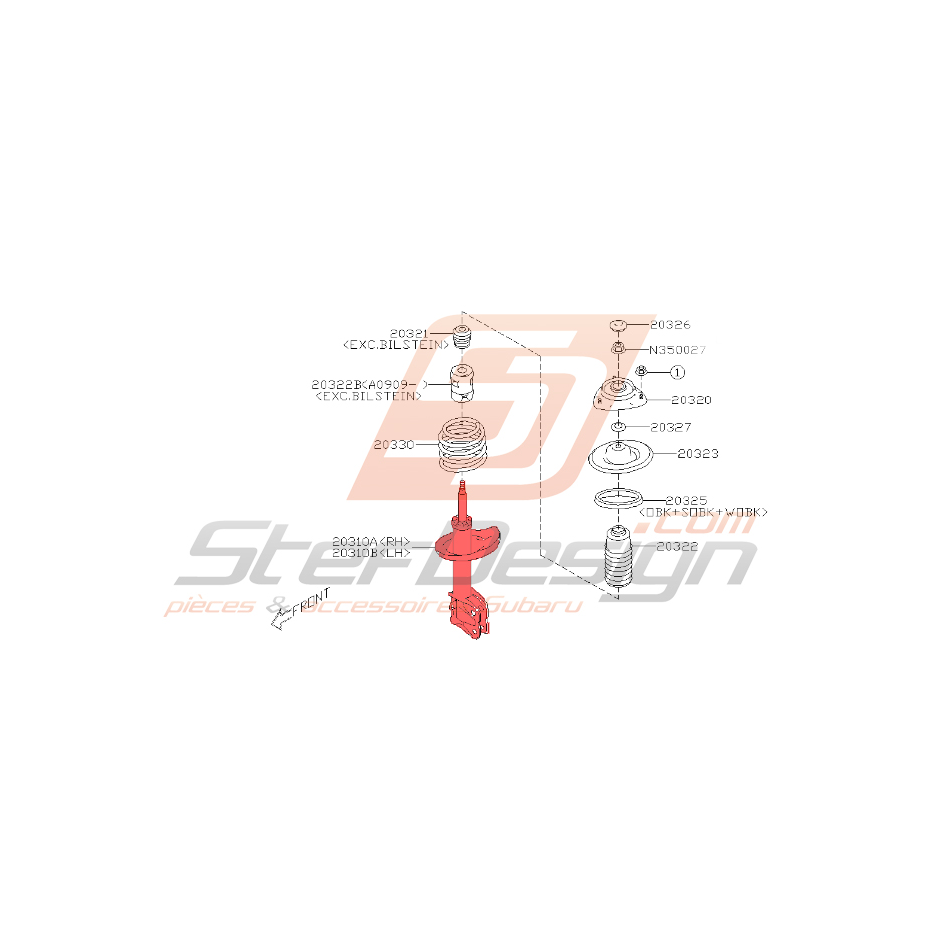 Amortisseur avant Legacy 2010