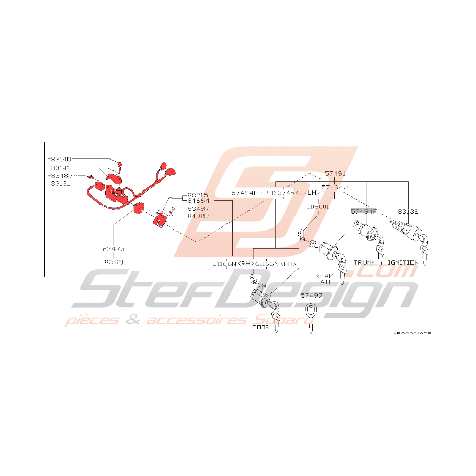 Ensemble de verrouillage de démarrage GT 1996 (sans Immobiliseur)