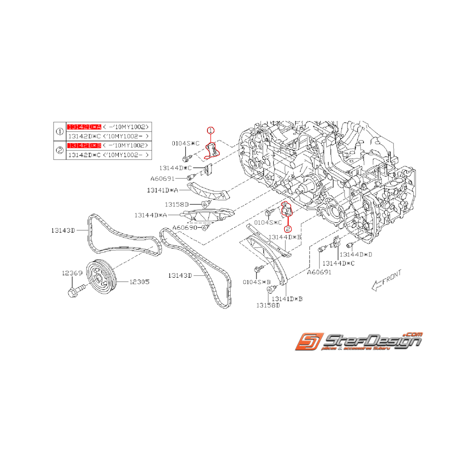 Tendeur de chaîne SUBARU FORESTER 2009 DIESEL