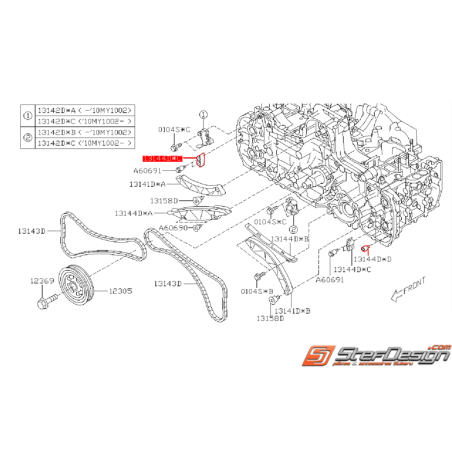 Guide de chaîne de distribution SUBARU FORESTER 2009 DIESEL