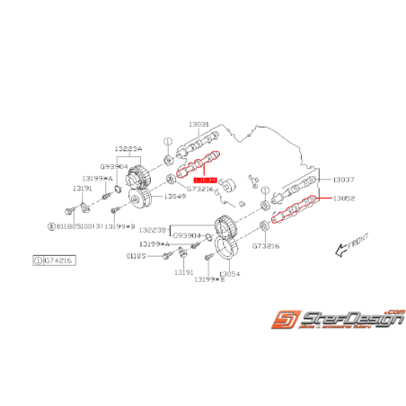 Arbre a came d'échappement origine SUBARU STI 2003