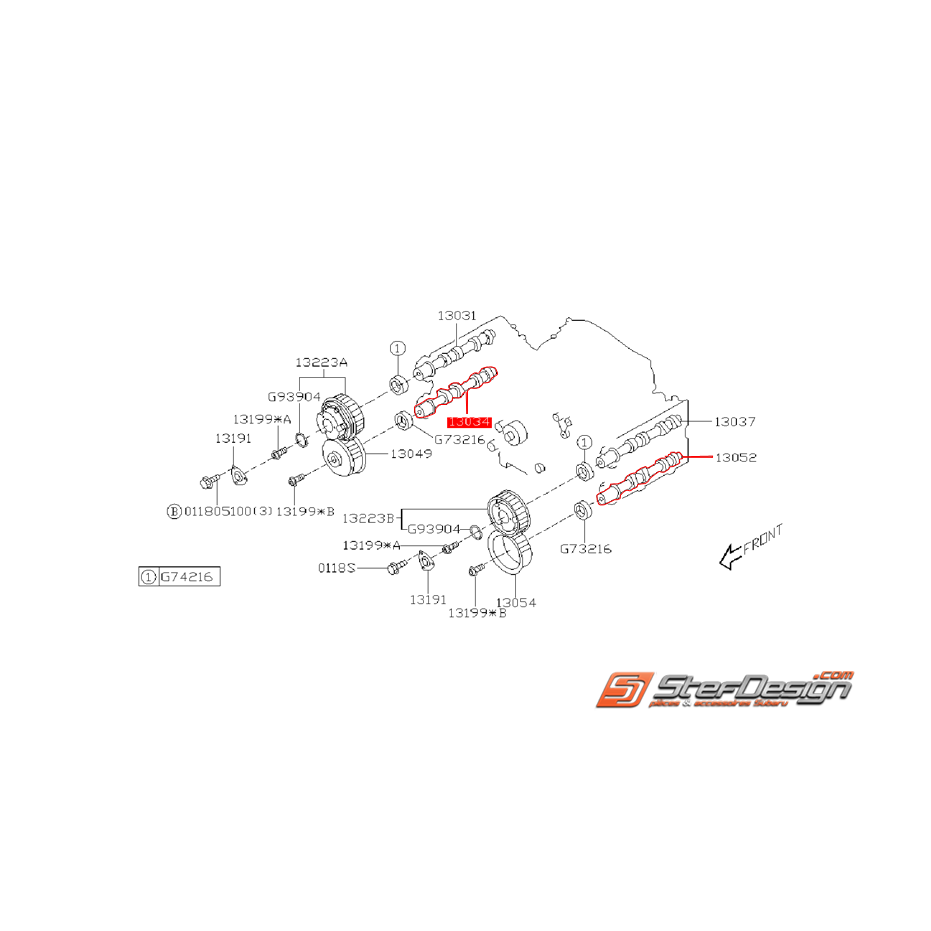 Arbre a came d'échappement origine SUBARU STI 2003