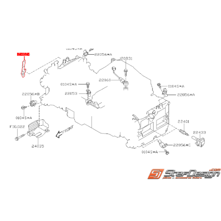 Patte de fixation de faisceau moteur SUBARU WRX 08-09 STI 08-14