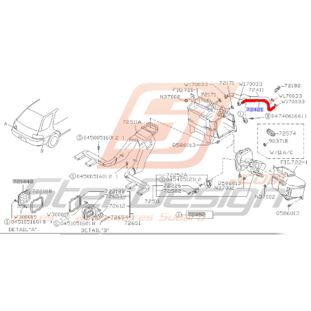 Durite sortie de chauffage subaru GT 98-00