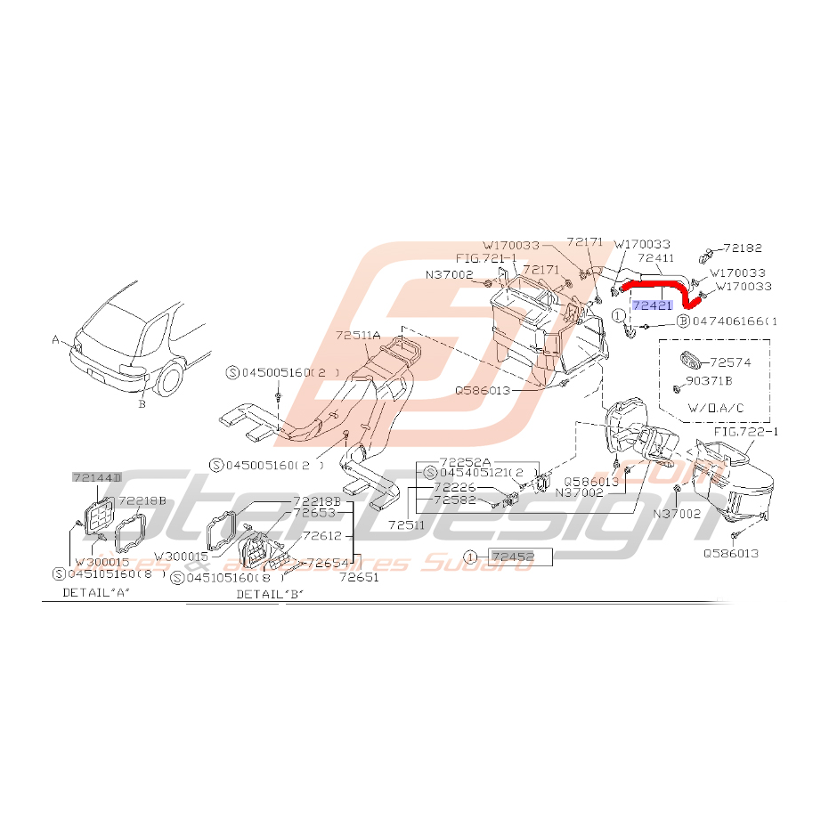 Durite sortie de chauffage subaru GT 98-00 Durite sortie de chauffage subaru GT 98-00