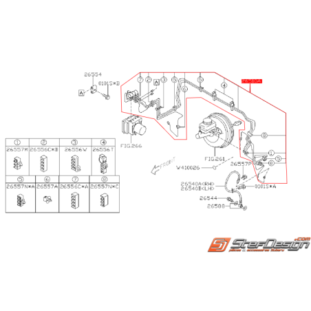 Canalisation rigide de frein avant SUBARU STI 08-14 et WRX 08-11 avec système VDC 