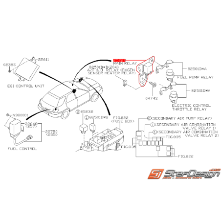 Relais principal de pompe a essence avec support SUBARU WRX/STI 06-07