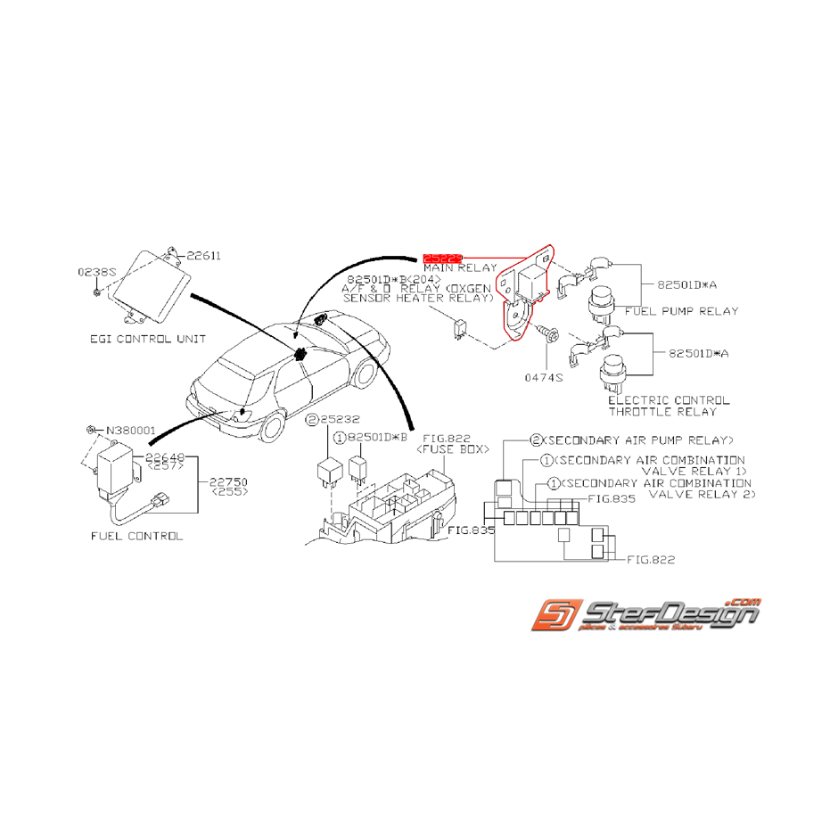 Relais principal de pompe a essence avec support SUBARU WRX/STI 06-07