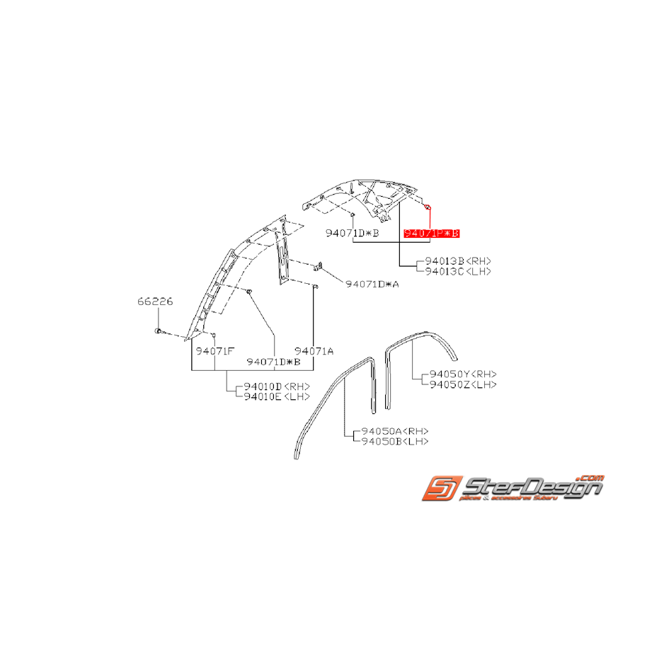 Clips de fixation de garniture de fenêtre arrière SUBARU GT 93-00
