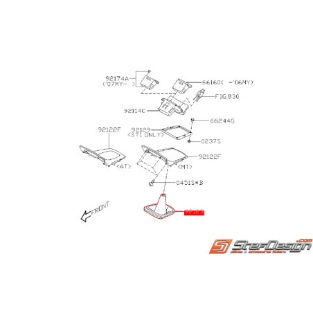 Soufflet de levier de vitesse origine SUBARU WRX 05-07