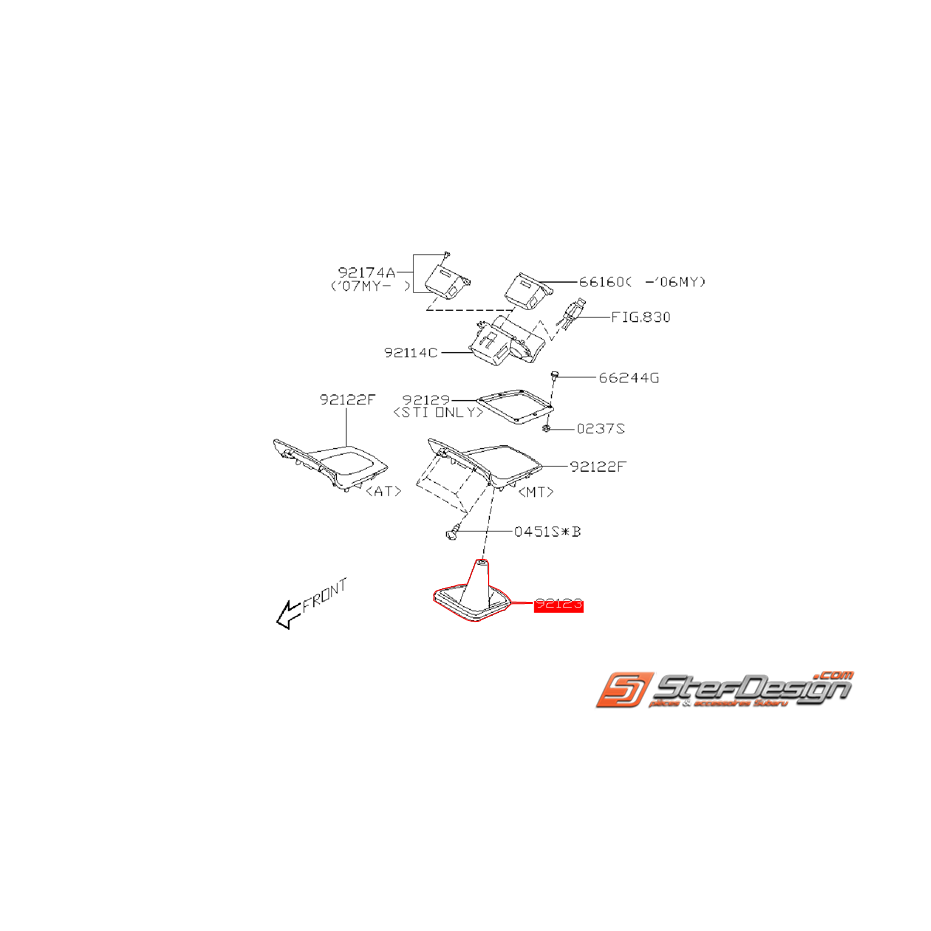 Soufflet de levier de vitesse origine SUBARU WRX 05-07
